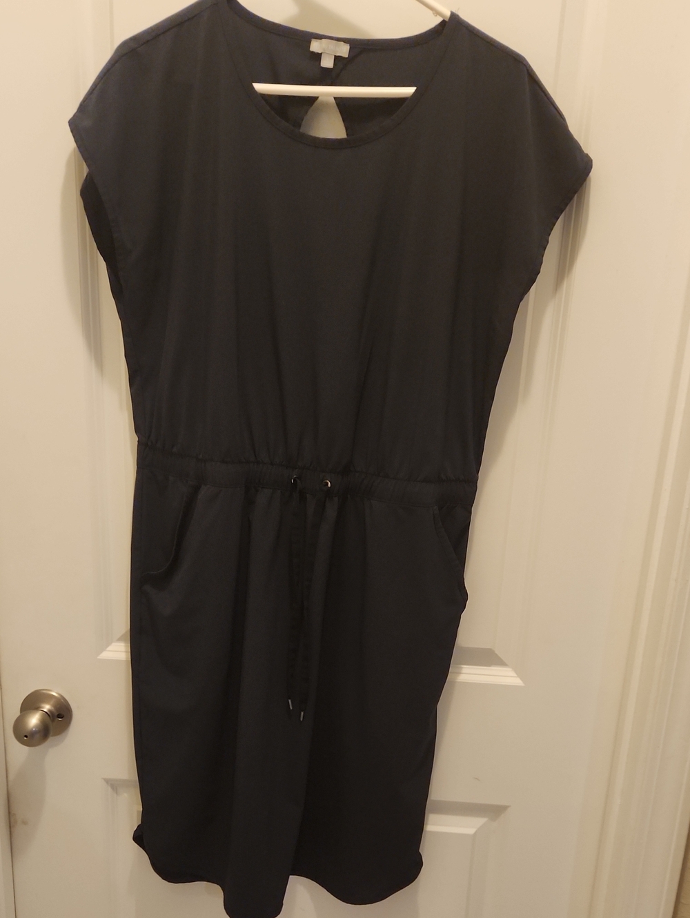Talbots Navy Drawstring Midi Dress